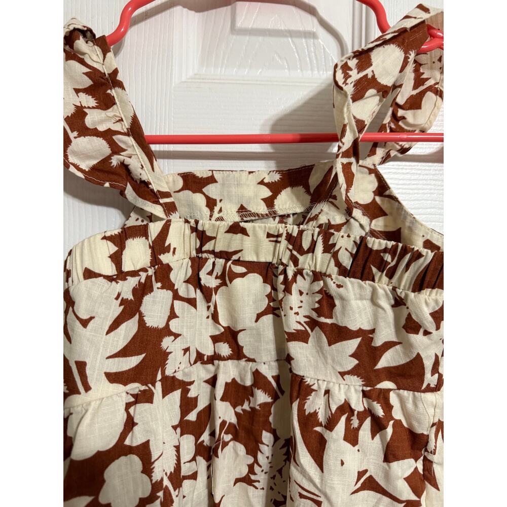 Size 5T Toddler Girls' Floral Ruffle Sleeve Dress - Cat & Jack Brown 5T